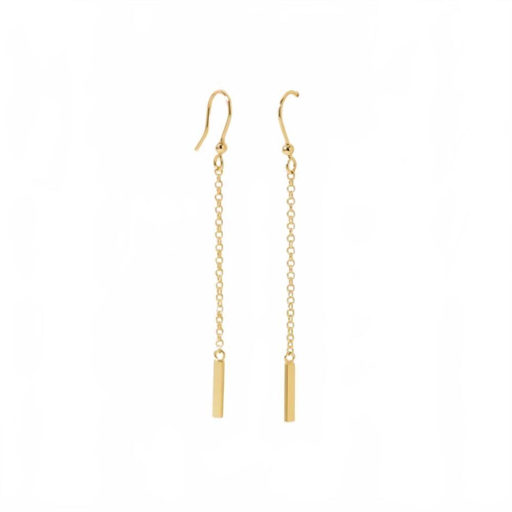 NEW ATHRA women's bar chain drop earring in gold